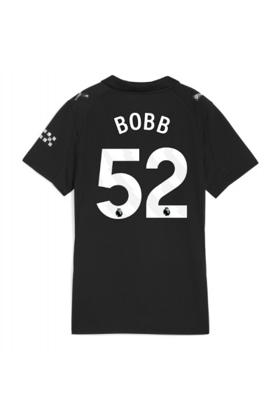 Manchester City Oscar Bobb #52 Jalkapallovaatteet Naisten Vieraspaita 2025-26 Lyhythihainen Manchester City Oscar Bobb #52 Jalkapallovaatteet Naisten Vieraspaita 2025-26 Lyhythihainen